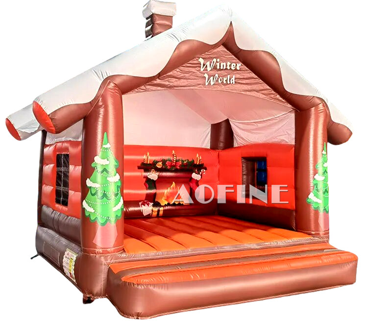 Christmas Cabin Bounce House Afc209