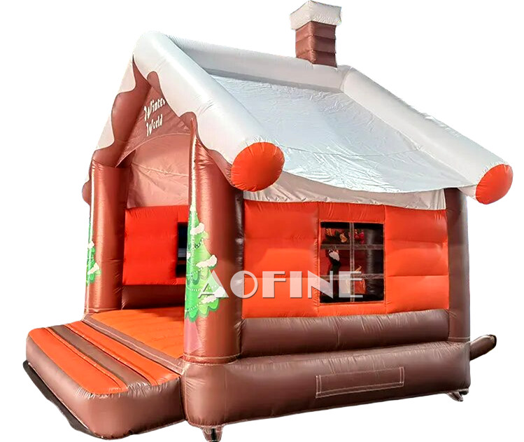 Christmas Cabin Bounce House Afc209